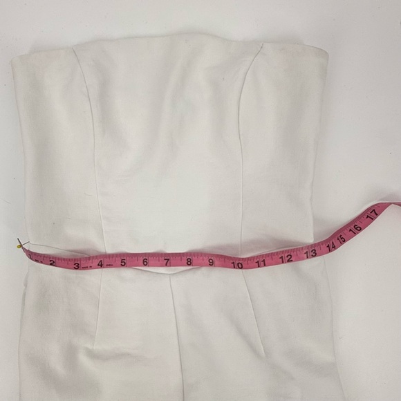 Abercrombie & Fitch Strapless Wide Leg Jumpsuit Linen Bridal Coastal S - Picture 5 of 7